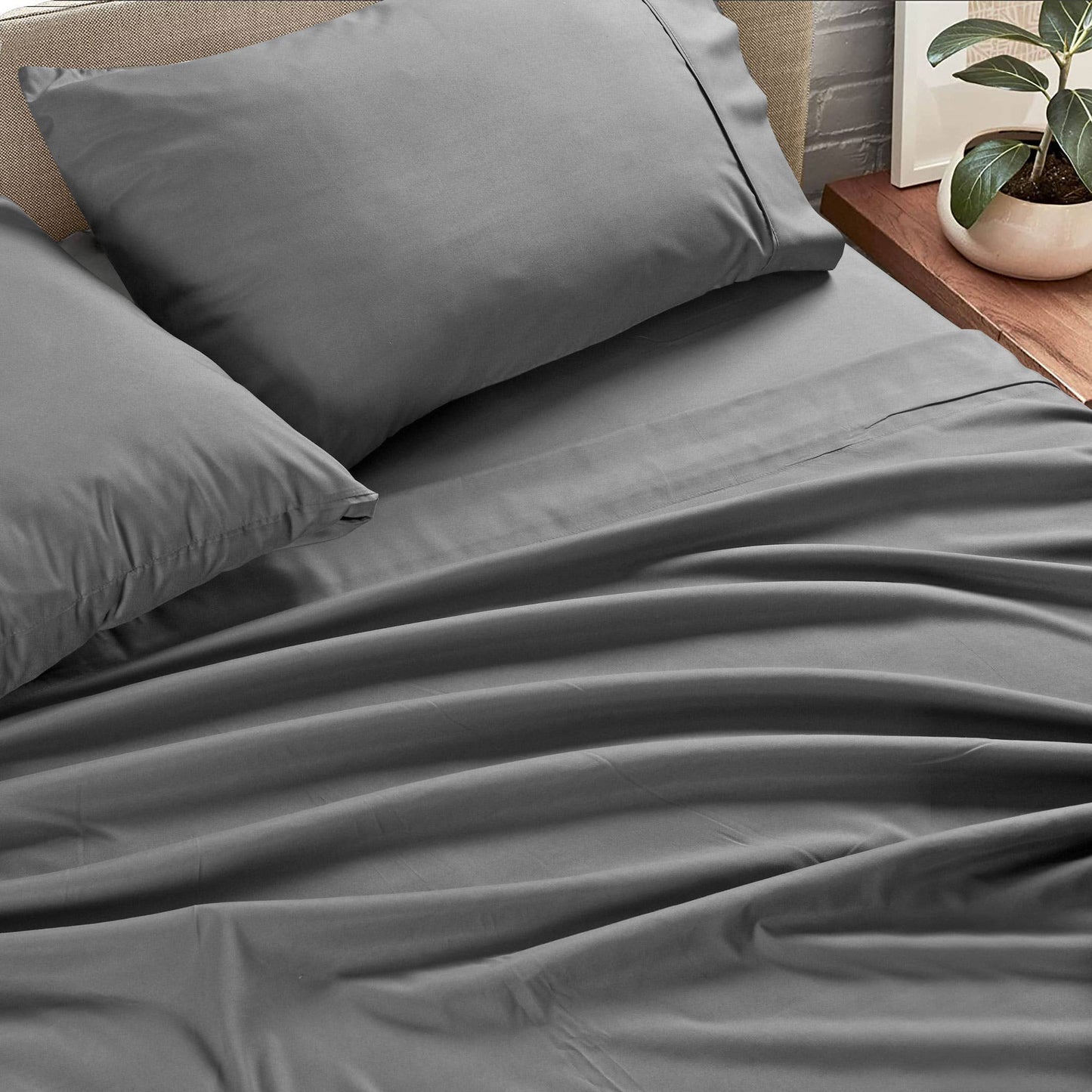 Soft Brushed Microfiber Deep Pocket Sheet Set - 4 Piece Set: Beige / Full