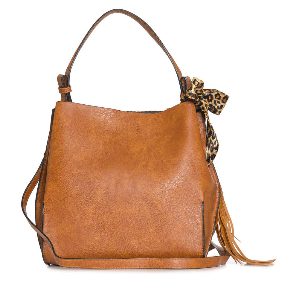 QF0065 Faux leather tote bag: BLACK