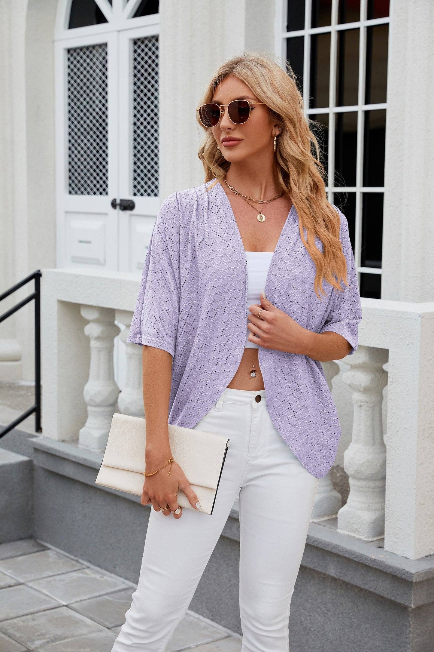 Short Sleeve Cardigan Lightweight Open Front Knit Sweaters: Black / 65%Rayon 30%Polyester 5%Spandex / M