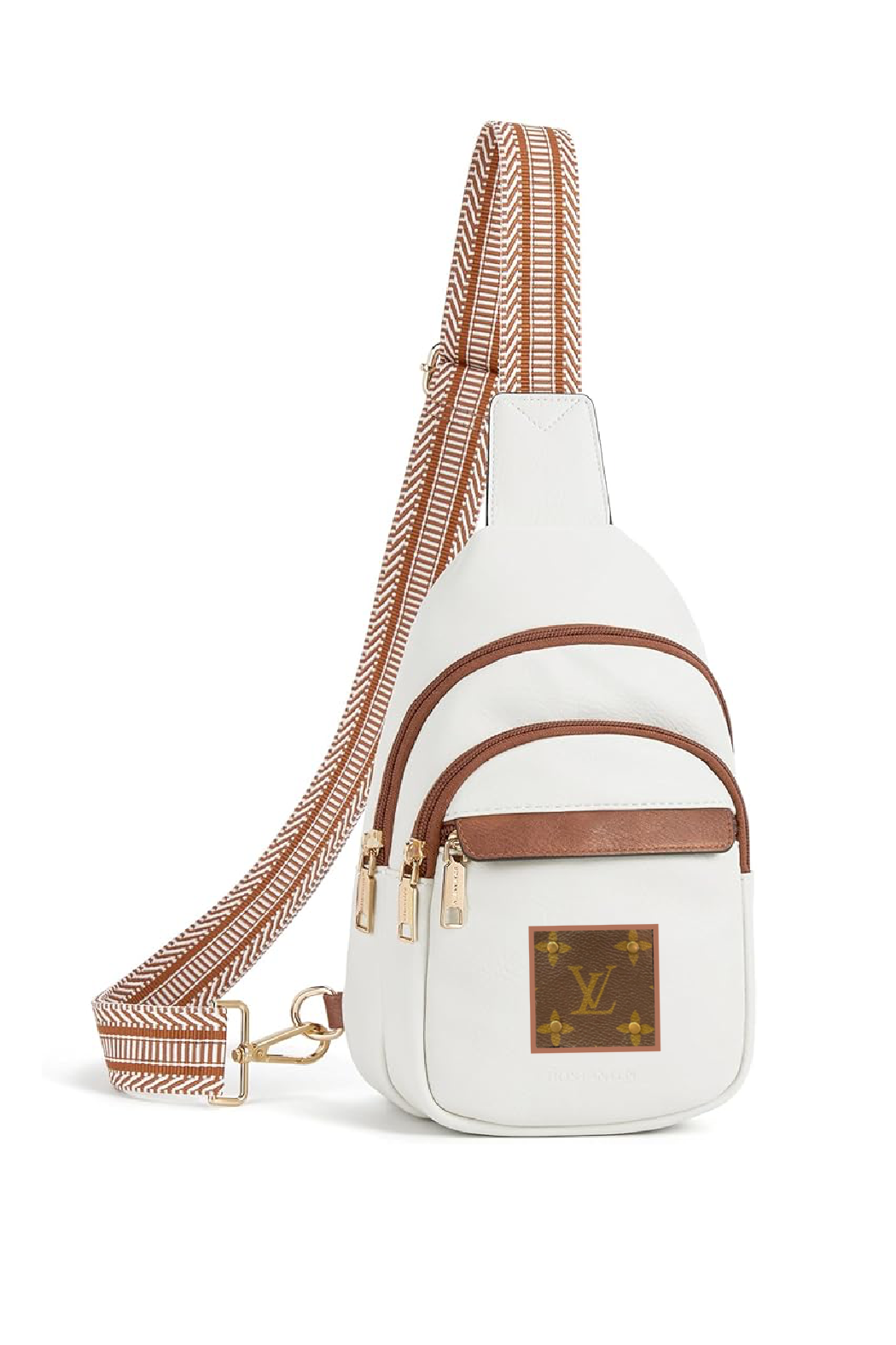 Upcycled Louis Vuitton Trimmed Up Crossbody Bag: Black