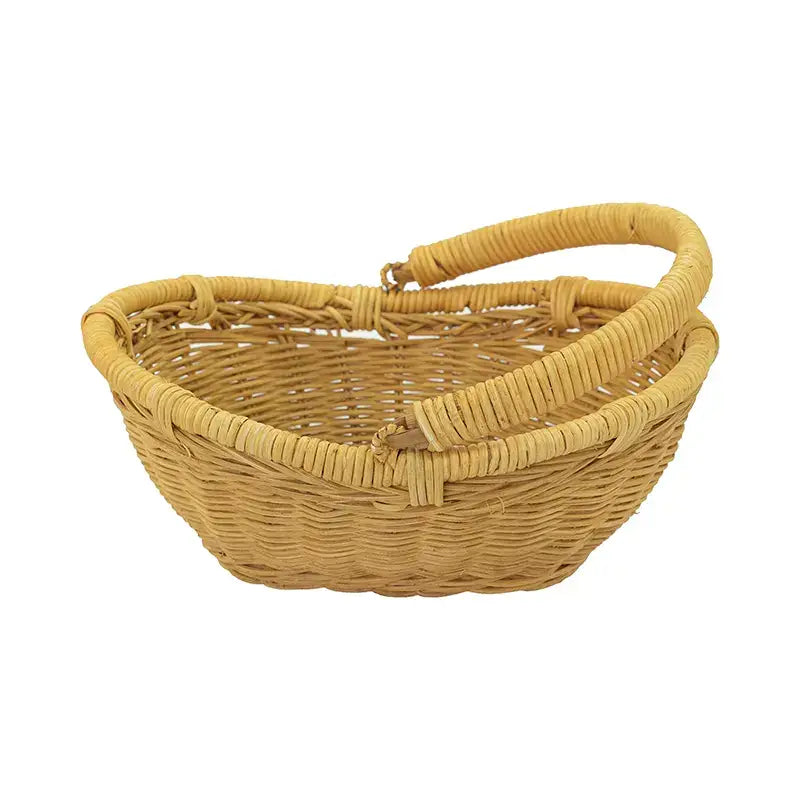 Classic Handcrafted Rattan Basket with foldable handle: Large