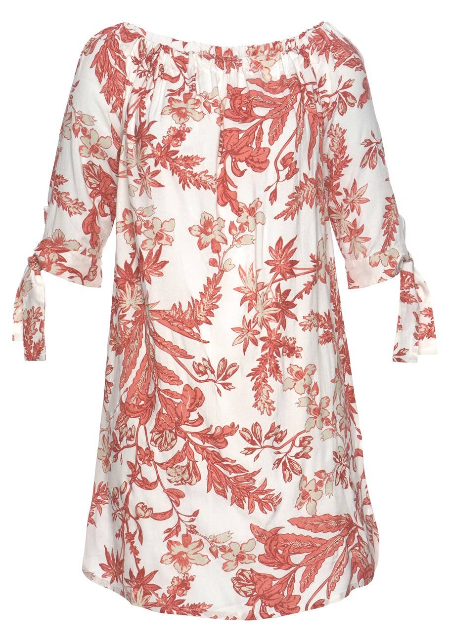LASCANA Women's Off Shoulder Floral Dress: Red Multi / 2