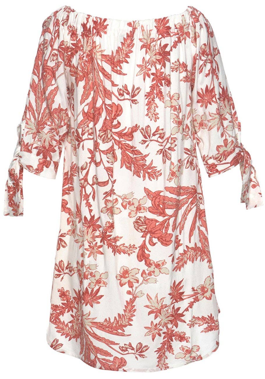 LASCANA Women's Off Shoulder Floral Dress: Red Multi / 4