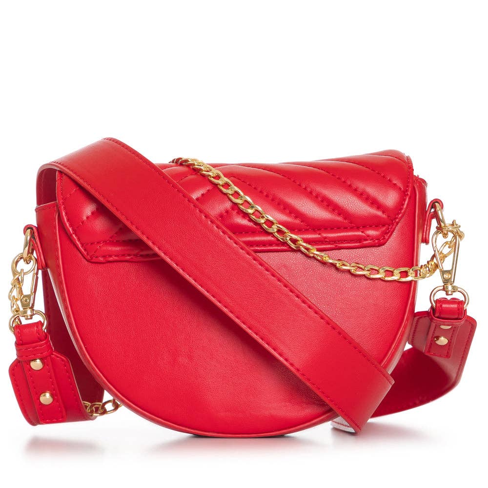 LHU483 Ladies Fashion Inspired Crossbody Hand Purse : BLACK