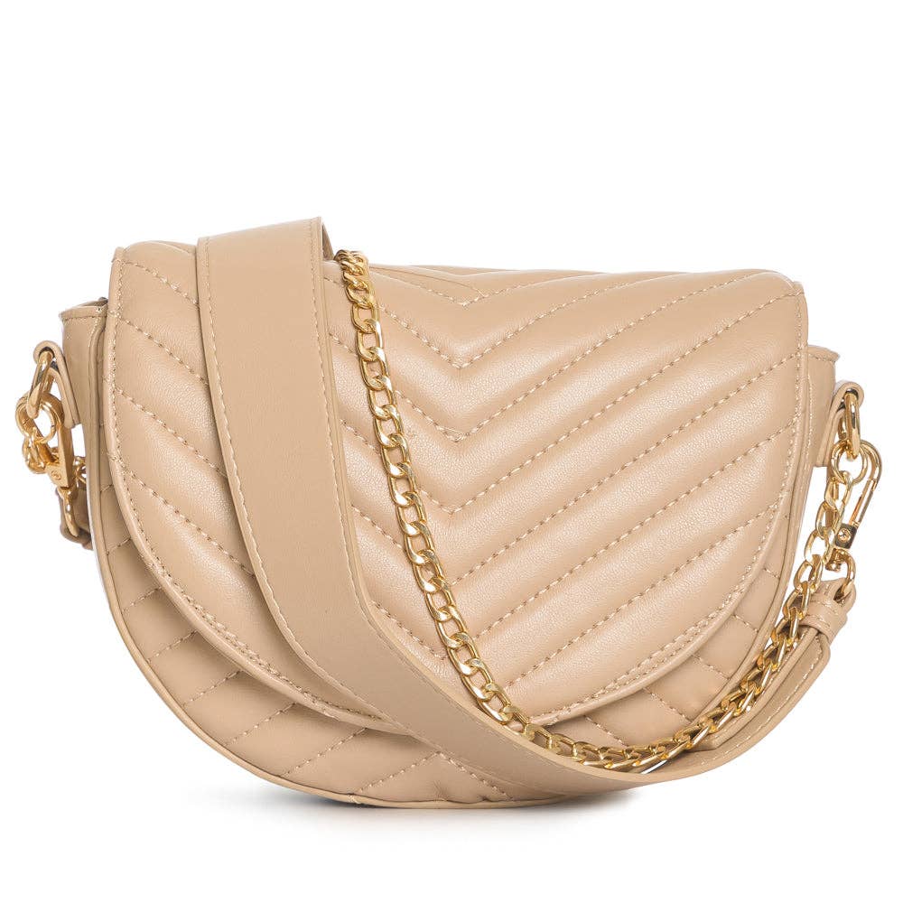 LHU483 Ladies Fashion Inspired Crossbody Hand Purse : STONE