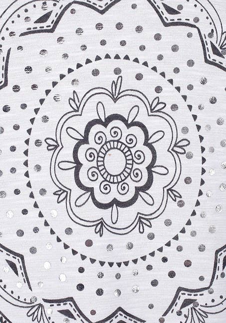LASCANA Women's Mosaic Boho Print Top: Smokey Blue / 8/10