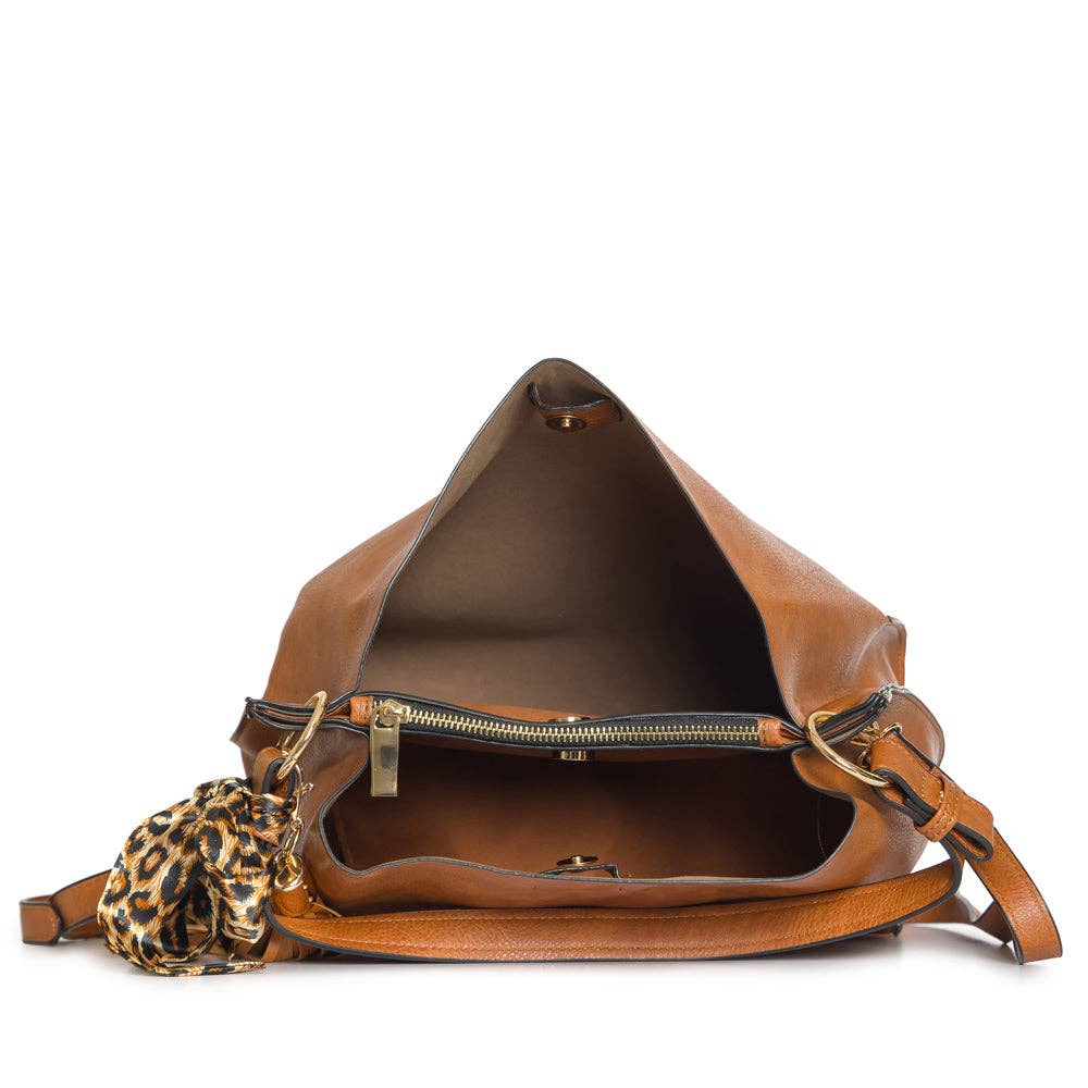 QF0065 Faux leather tote bag: BLACK