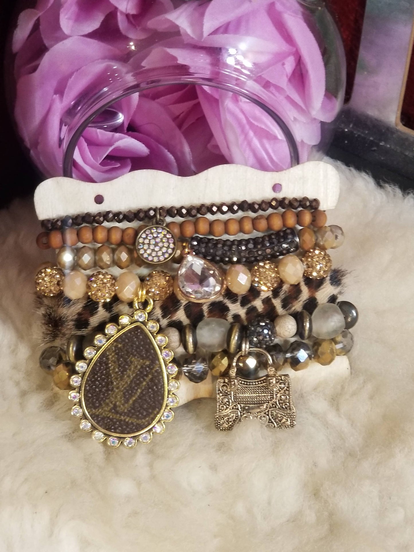 Upcycled LV stack bracelets