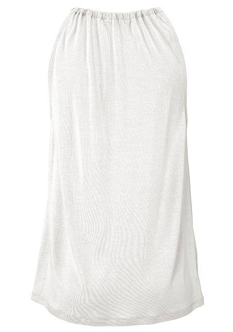 LASCANA Women's Sleeveless Keyhole Detail Top: Red & Navy / 4/6