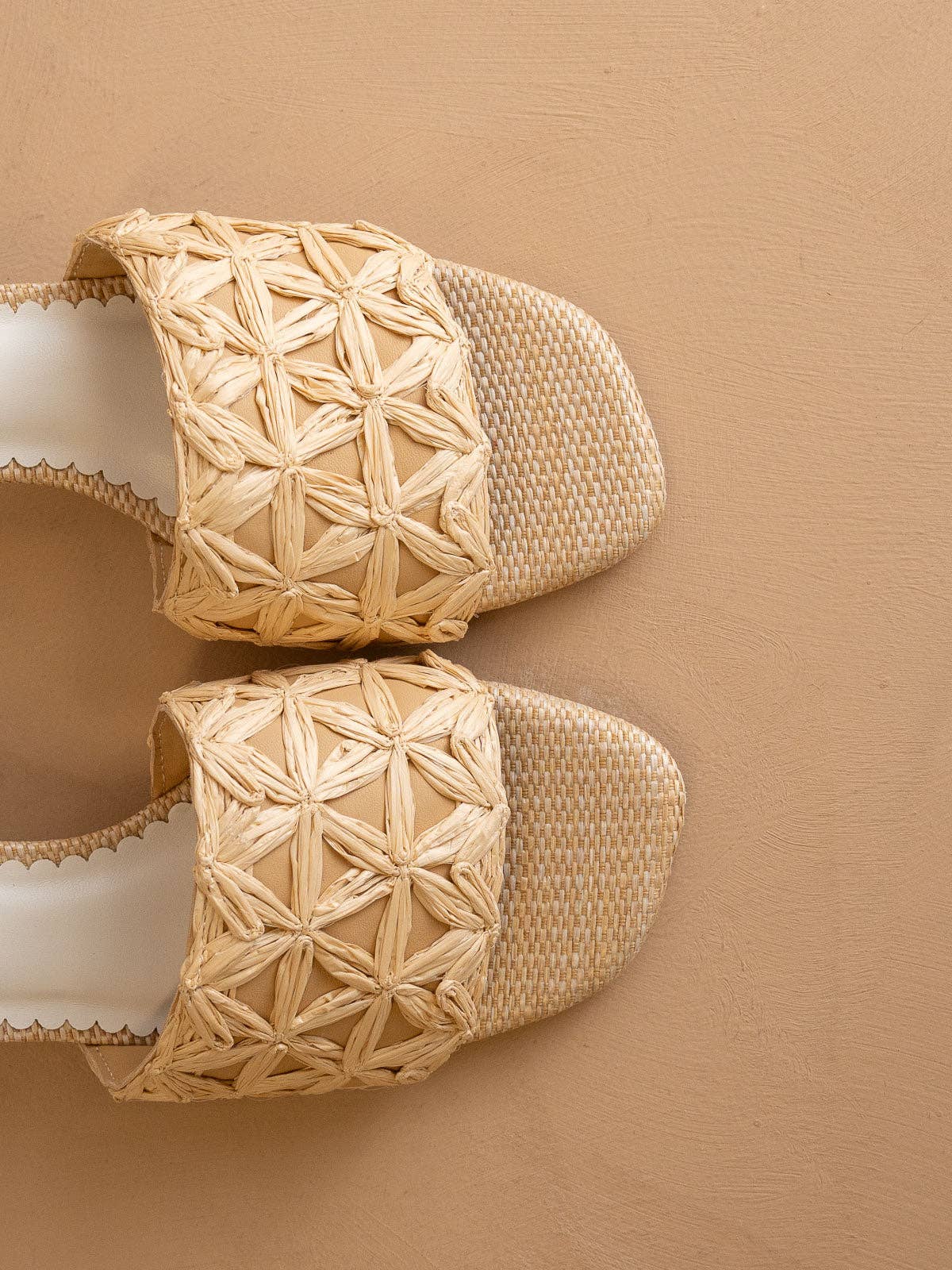 The Winona | Natural Woven Raffia Block Heel: NATURAL / 7.5