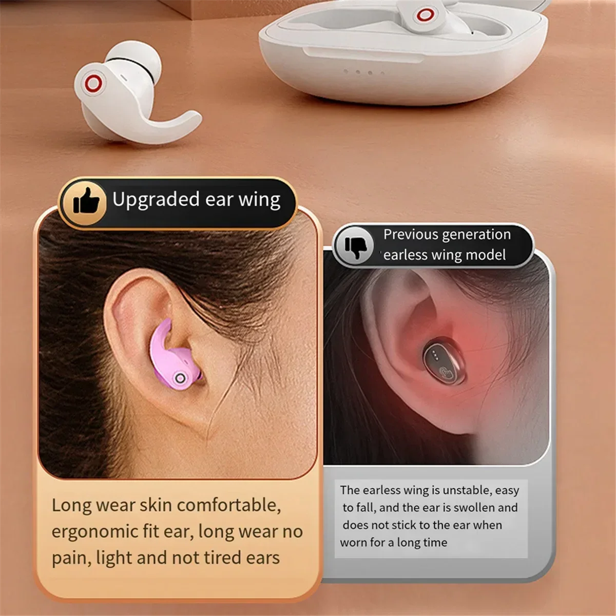 Wireless Headset Noise Reduction Bluetooth Headset with Waterproof Sport Headphones for Beats Fit Pro,Black