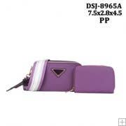 MJ-8965A Fashion Mini Crossbody Bag With Wallet Set: Black