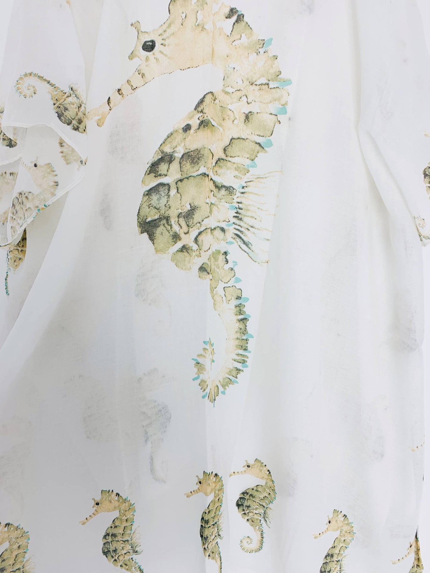 White-Mustard Seahorse Kimono
