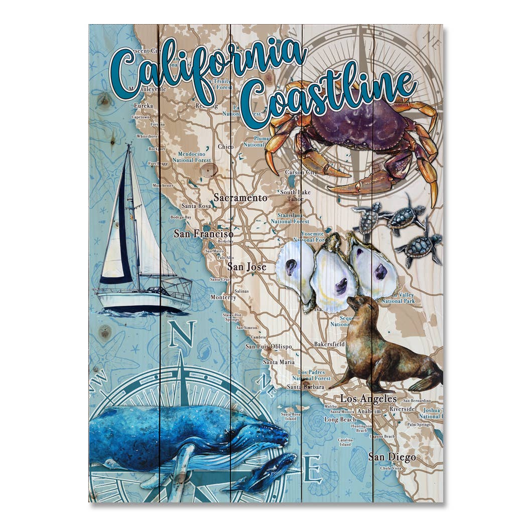 18x24 Coastal Design Wood Pallet Map- Custom Locations