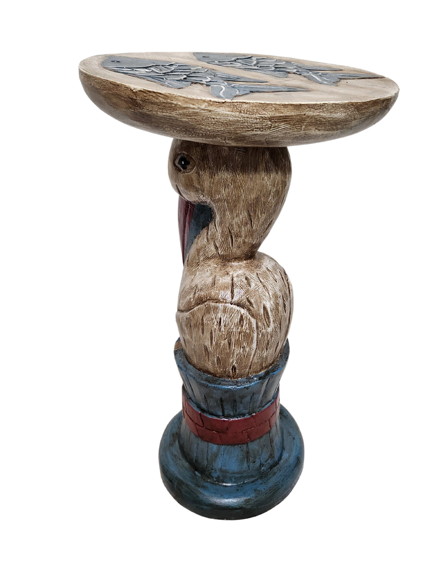 Pelican Table Wood Hand Carved