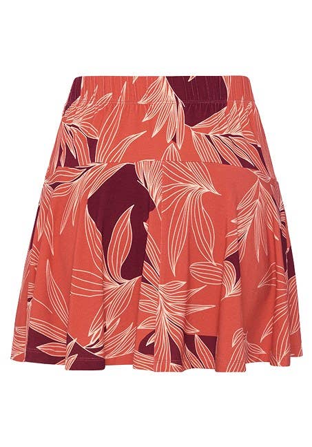 LASCANA Women's Tropical Printed Skort: Rust Printed / 12