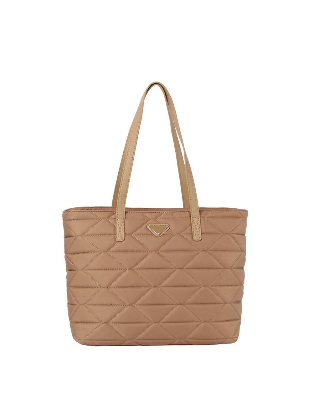 GLV0162M.  Quilted 2-in-1 Shopper: Taupe