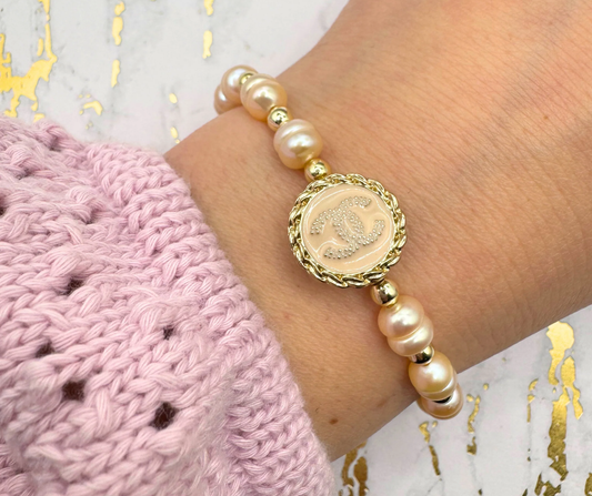 PINK FRESHWATER PEARLS +14K GOLD FILLED MIX: 7.5"