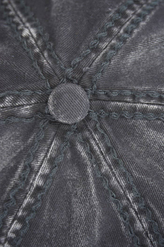 Bejeweled Bling Glitz Distressed Cap, Adjustable: Black