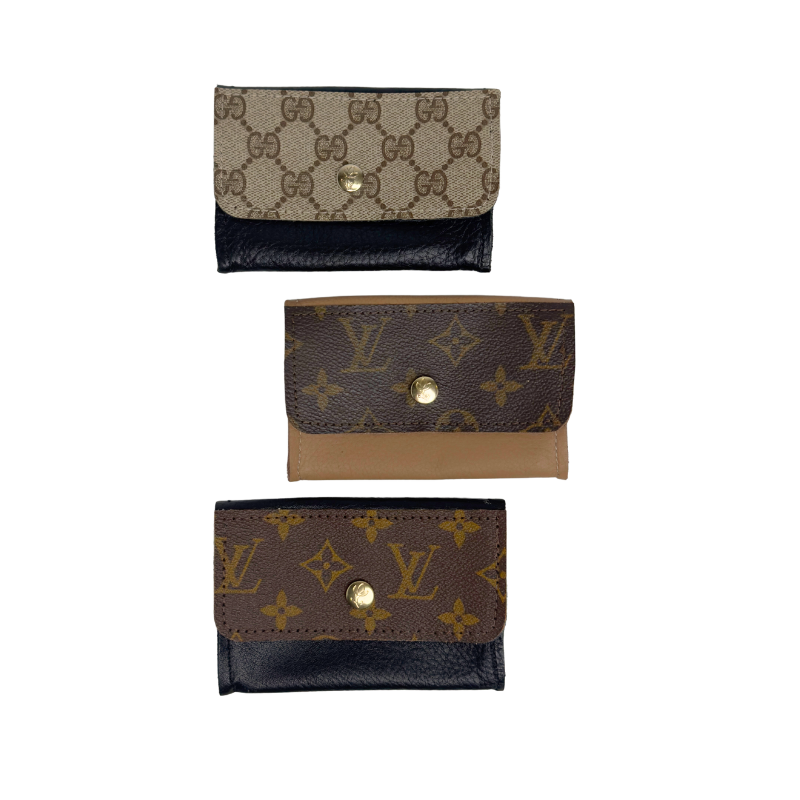 Tessa Wallet In Leather | Upcycled Gucci & LV: LV Mocha Mousse