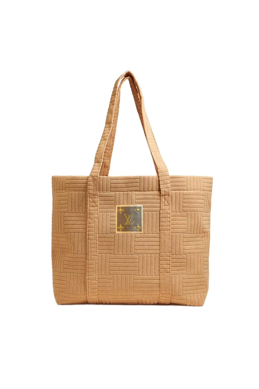 Upcycled Terry Cloth Tote Bag: Ivory