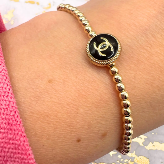3MM Gold Beaded Bracelet: 7.5"