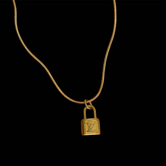 Repurposed Vintage LV Lock Necklace