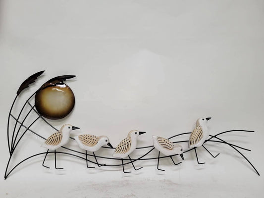 Metal and Wood Sandpiper Wall Art