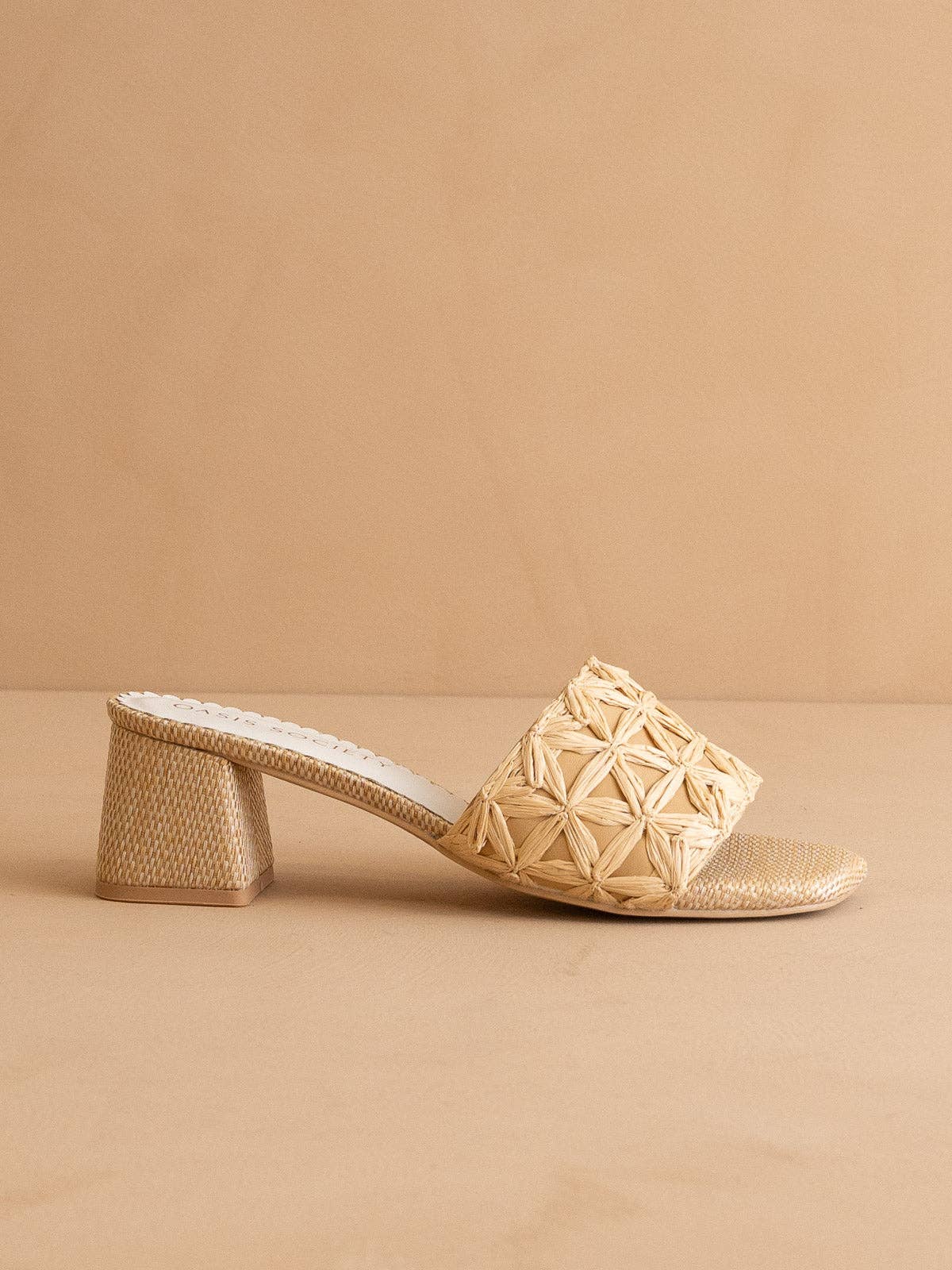 The Winona | Natural Woven Raffia Block Heel: NATURAL / 8.5