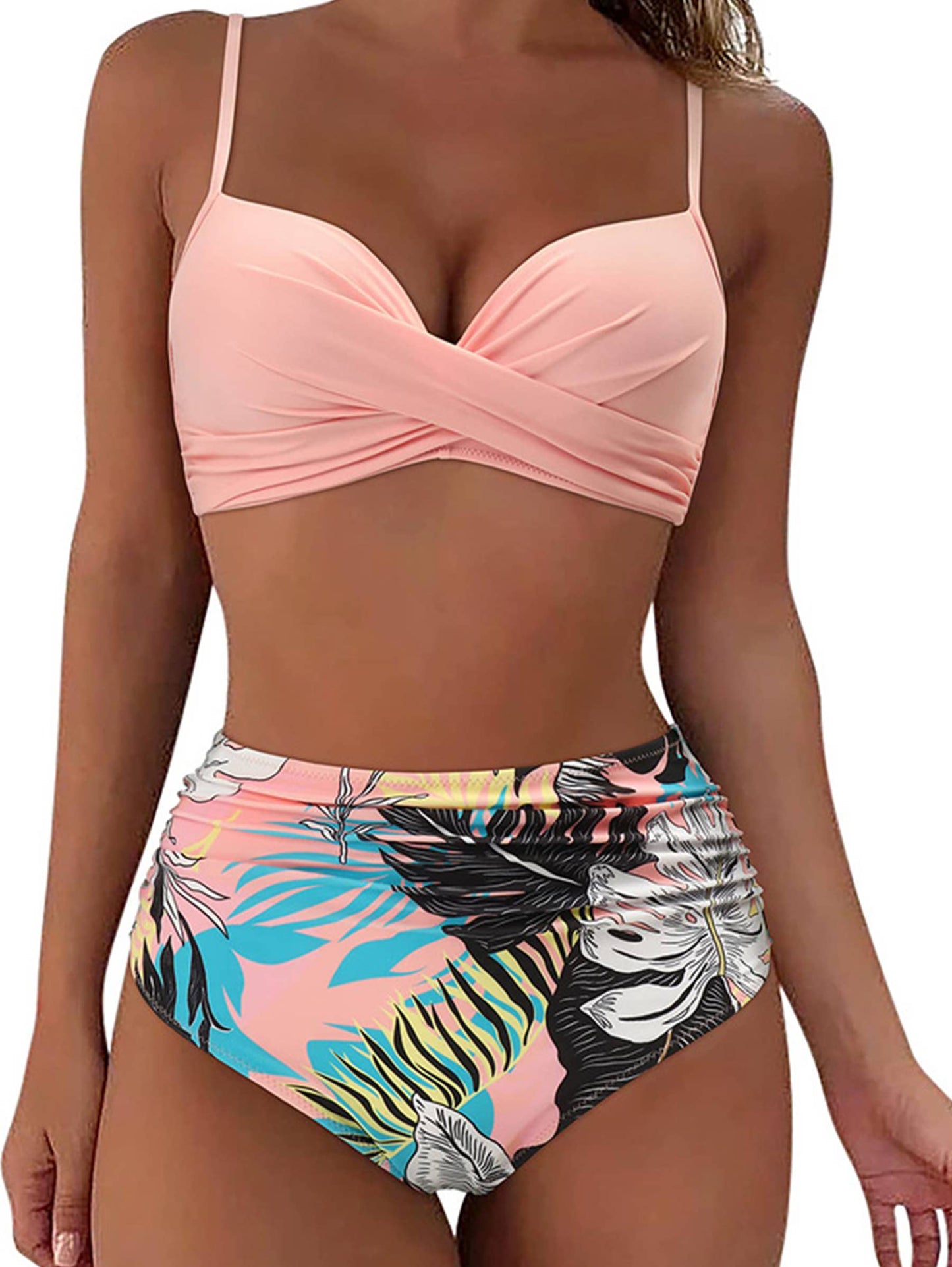 Split High Waist Sexy Swimsuit: Blue / S