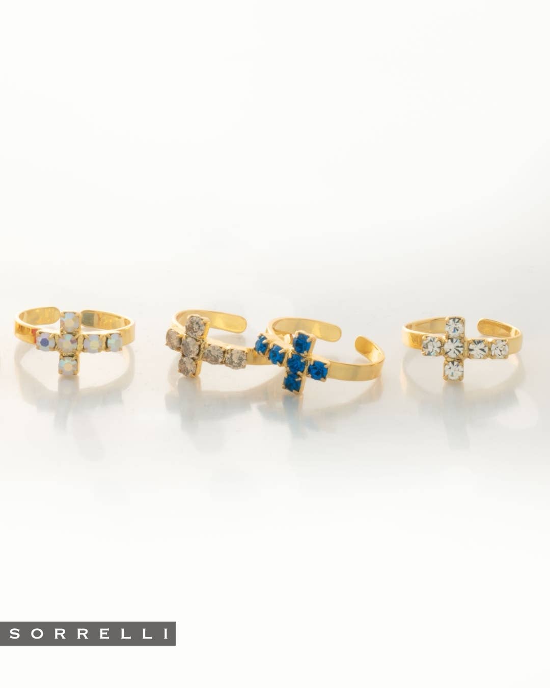 Carly Cross Band Ring - RGE1BGCRY: Clear