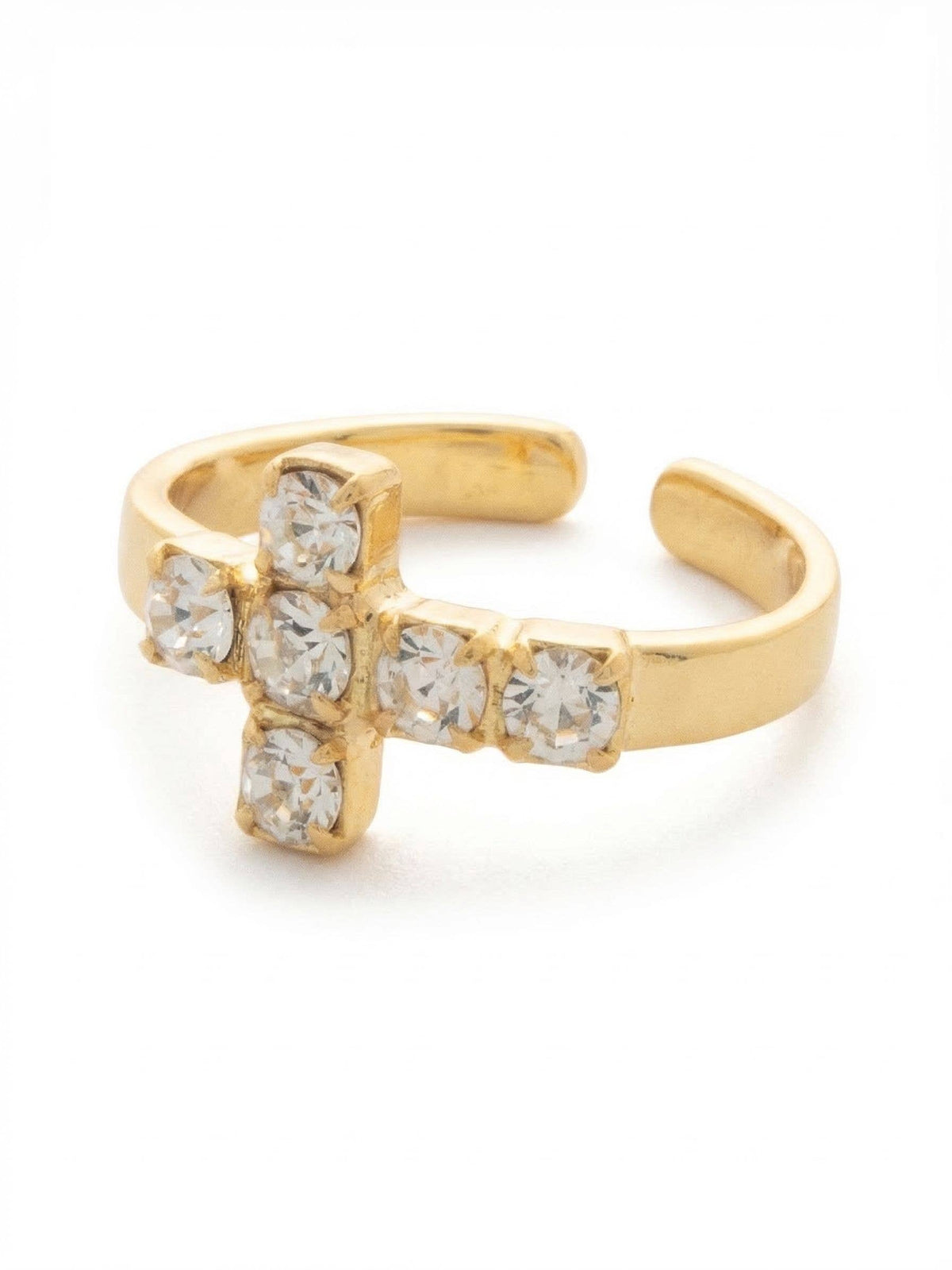Carly Cross Band Ring - RGE1BGCRY: Clear