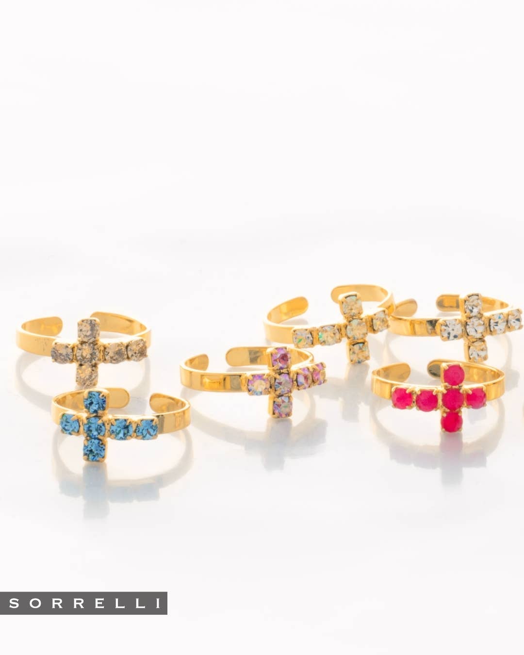 Carly Cross Band Ring - RGE1BGCRY: Clear