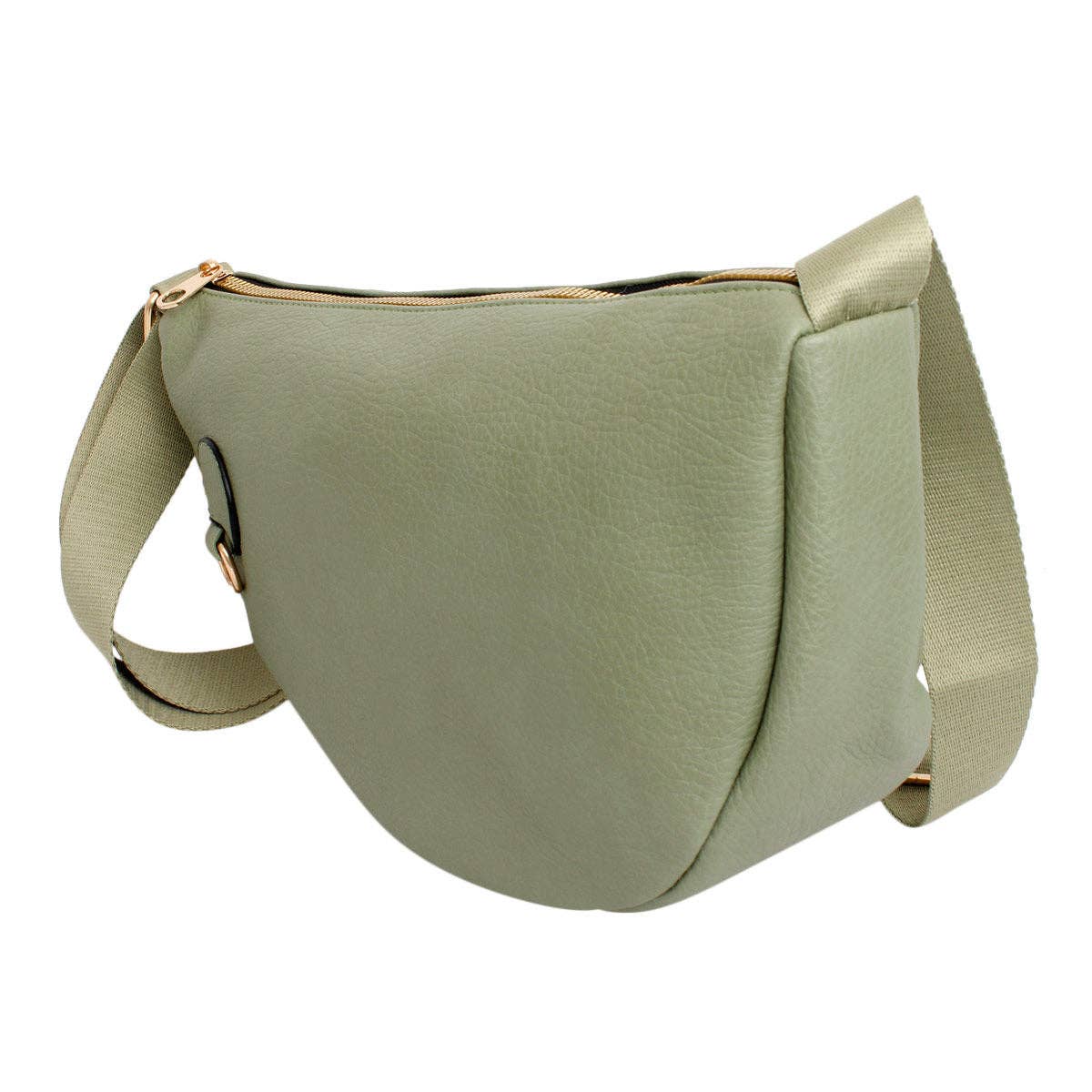 Crossbody Light Green Round Pouch Bag Set Women: Green / Faux Leather / 13.75 x 4.25 x 8.25 inches