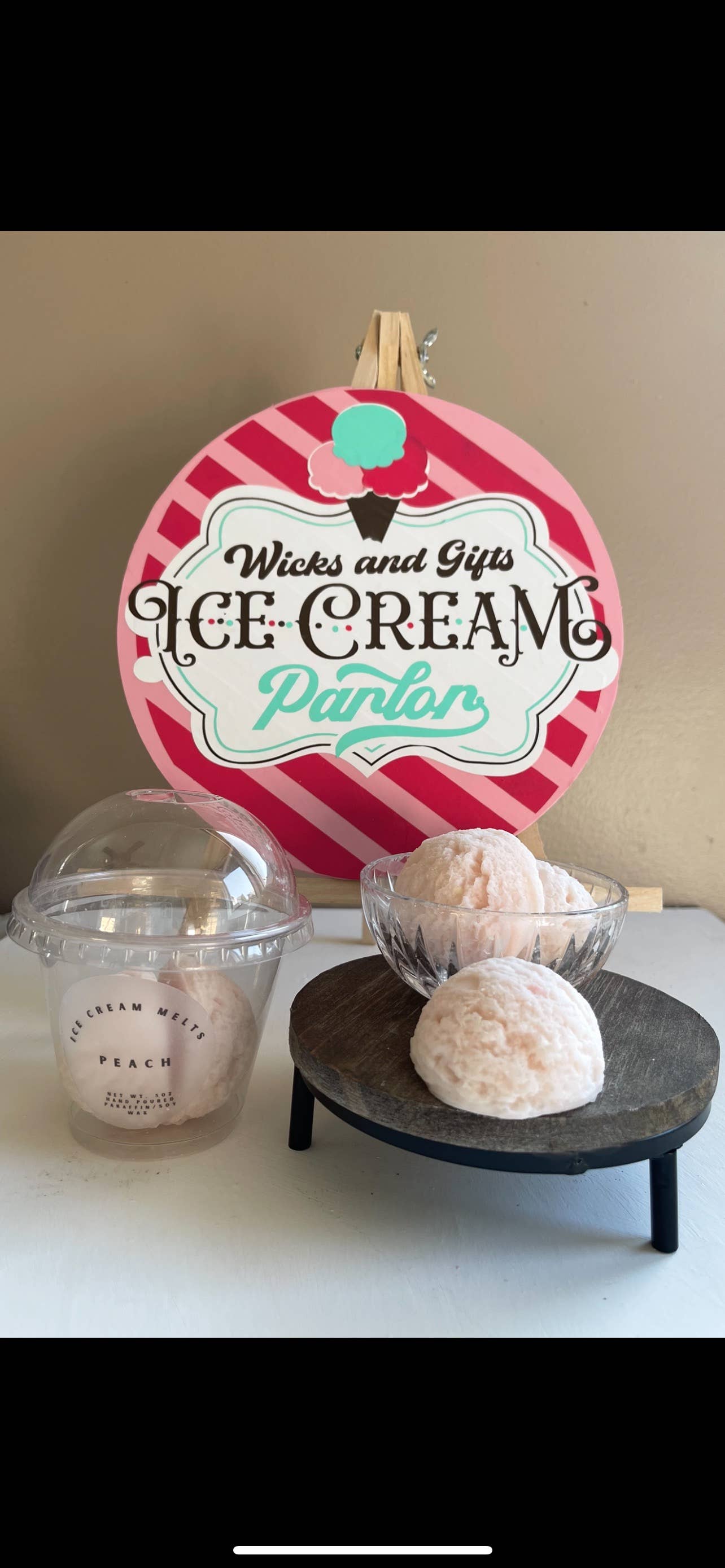Peach 5 oz Ice Cream Scoop Melts