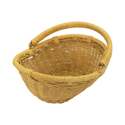 Classic Handcrafted Rattan Basket with foldable handle: Large