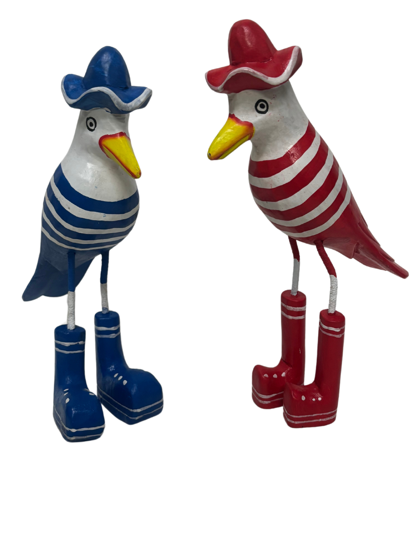 Handmade Seagulls Rainboots Hats Coats Coastal Nautical Wood: Blue
