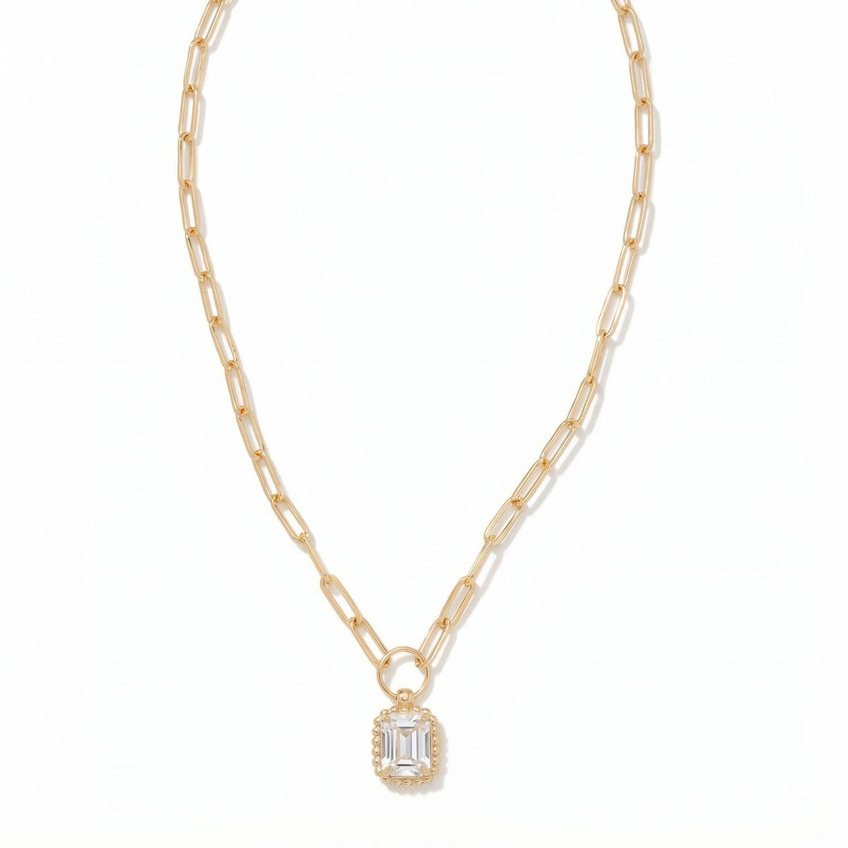 Octavia Scalloped Pendant Necklace - NGA1BGCRY: Clear