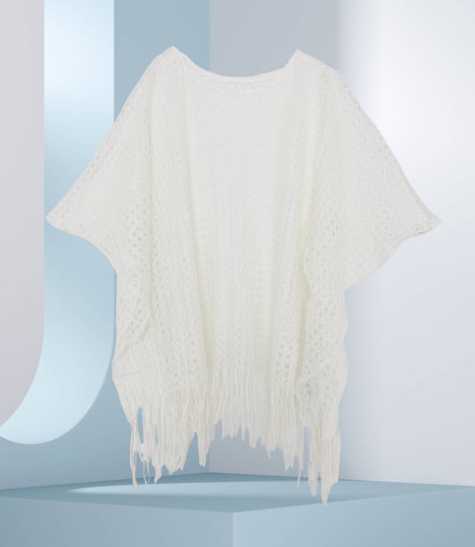 Hollow Tassel Tunic: White