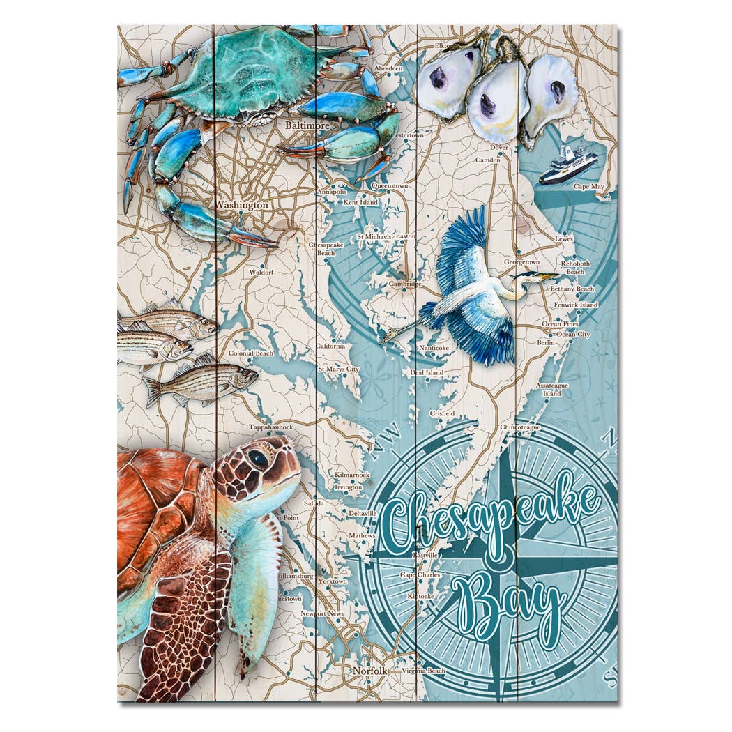 18x24 Coastal Design Wood Pallet Map- Custom Locations