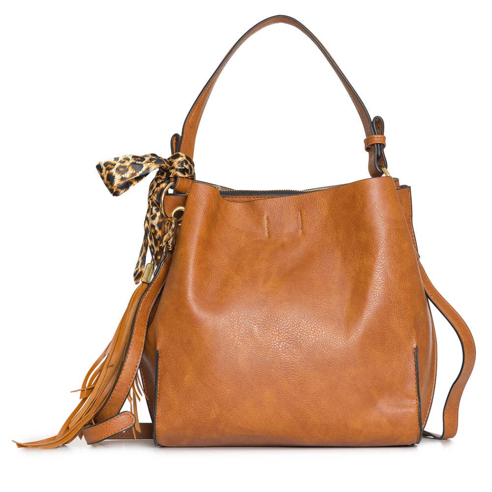 QF0065 Faux leather tote bag: BLACK