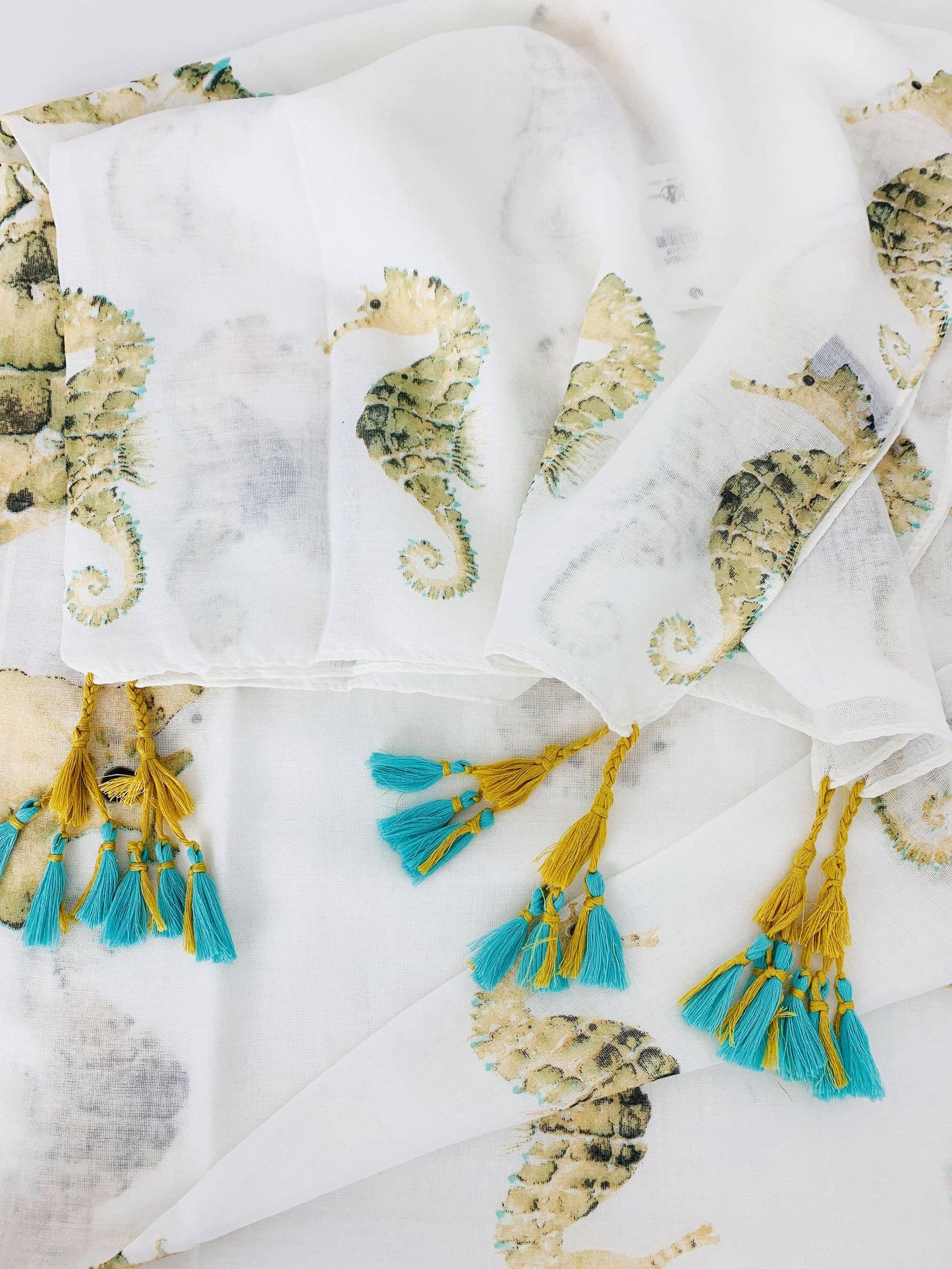 White-Mustard Seahorse Kimono