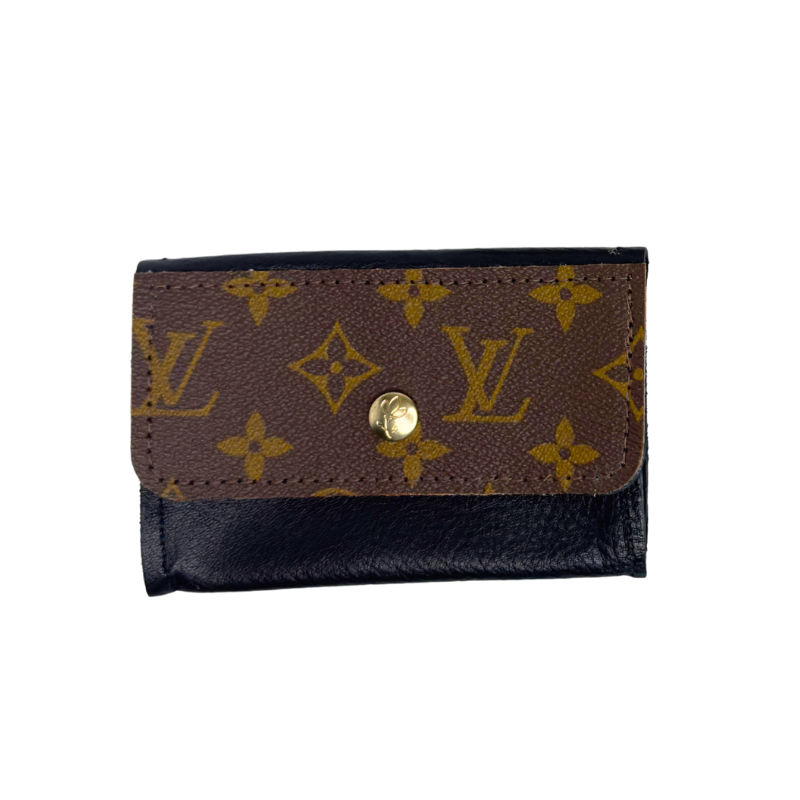 Tessa Wallet In Leather | Upcycled Gucci & LV: LV Black