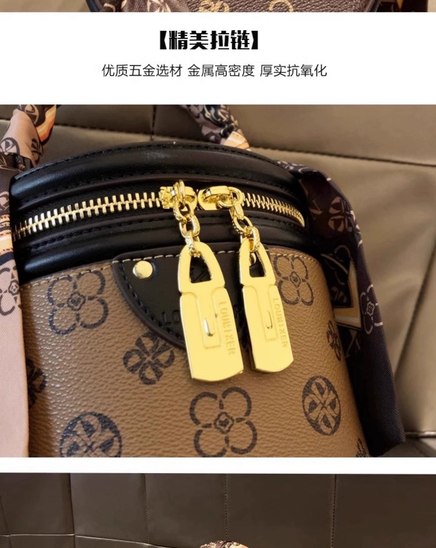 Bag Women's Genuine Leather Retro Fortune Bucket Shoulder Messenger Bag