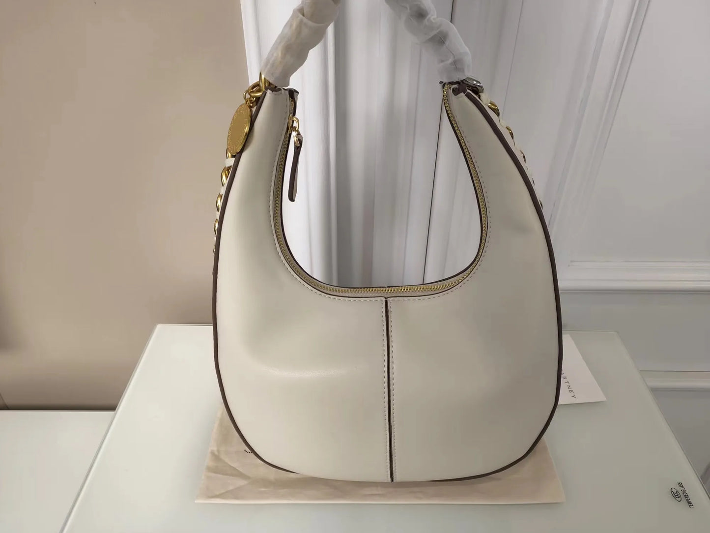 FIRMRANCH Simple Design Solid Color Contrasting Thick Chain Crescent Female All-Match Shoulder Crossbody Armpit Bag Tote Hobos