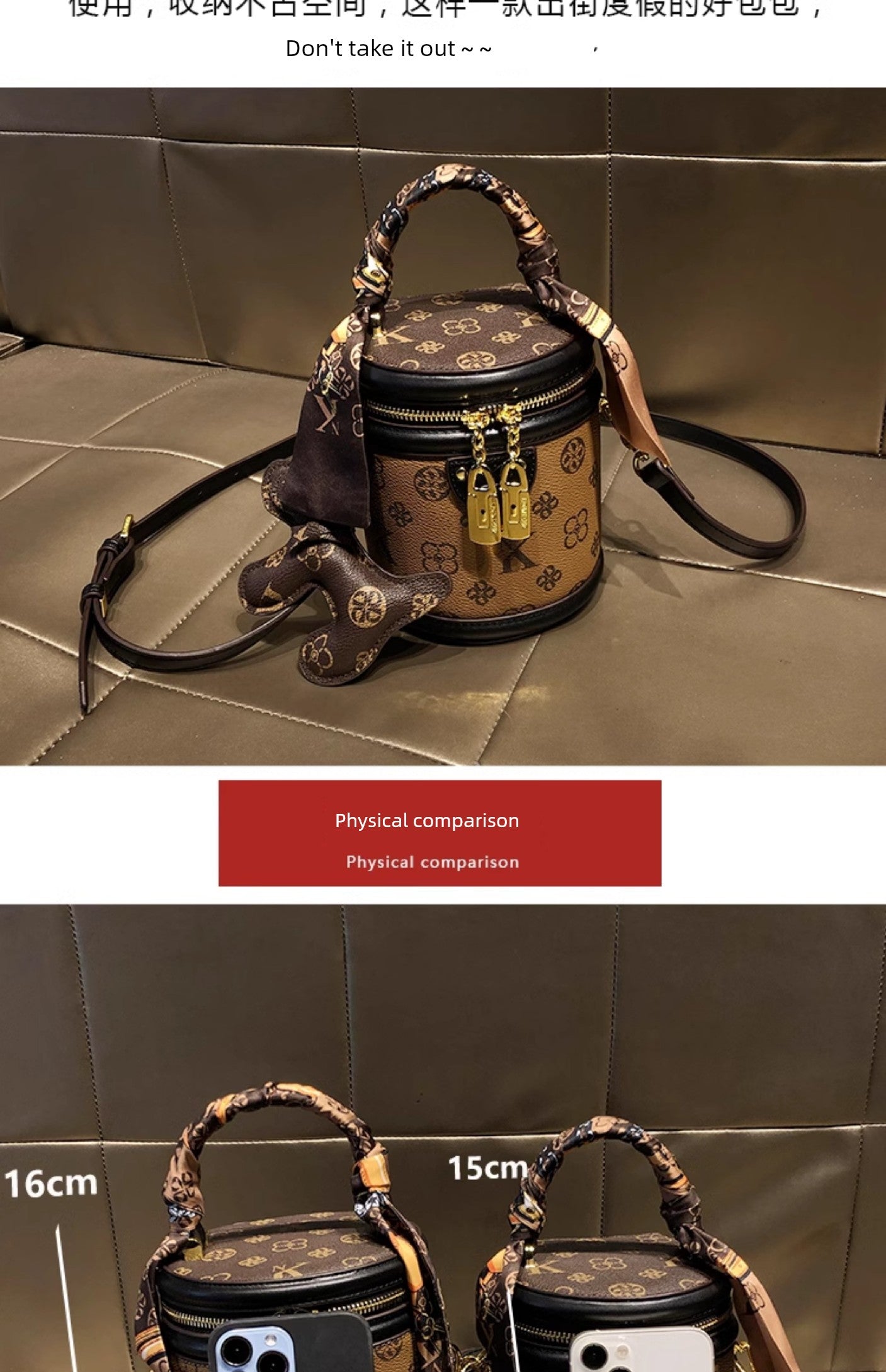 Bag Women's Genuine Leather Retro Fortune Bucket Shoulder Messenger Bag