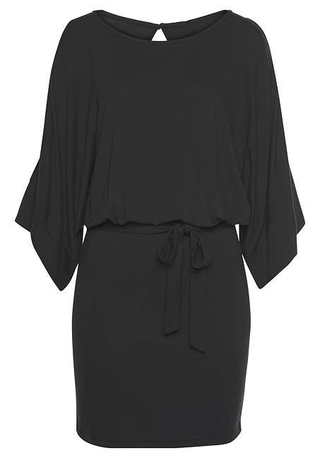 LASCANA Women's Cold Shoulder Bodycon Dress: Black / 6