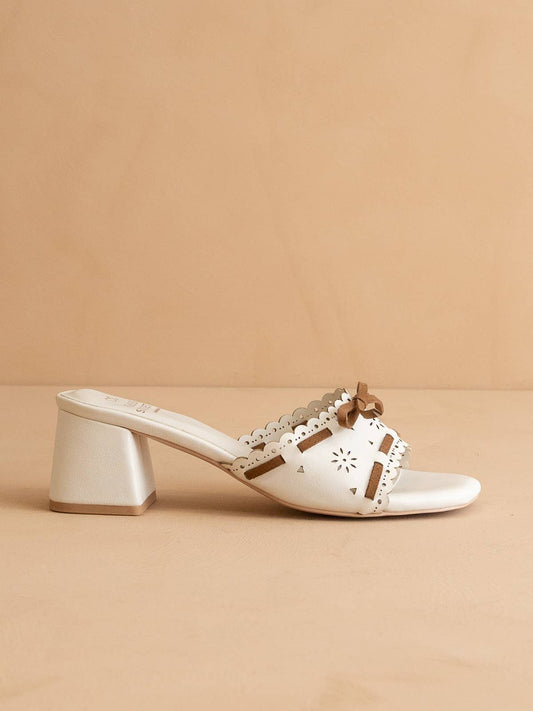 The Breda White | Sweet low heel sandal: WHITE / 6