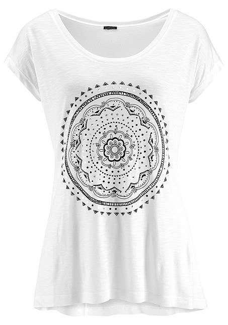 LASCANA Women's Mosaic Boho Print Top: Smokey Blue / 12/14