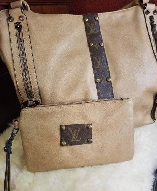 Upcycled LV hobo bag